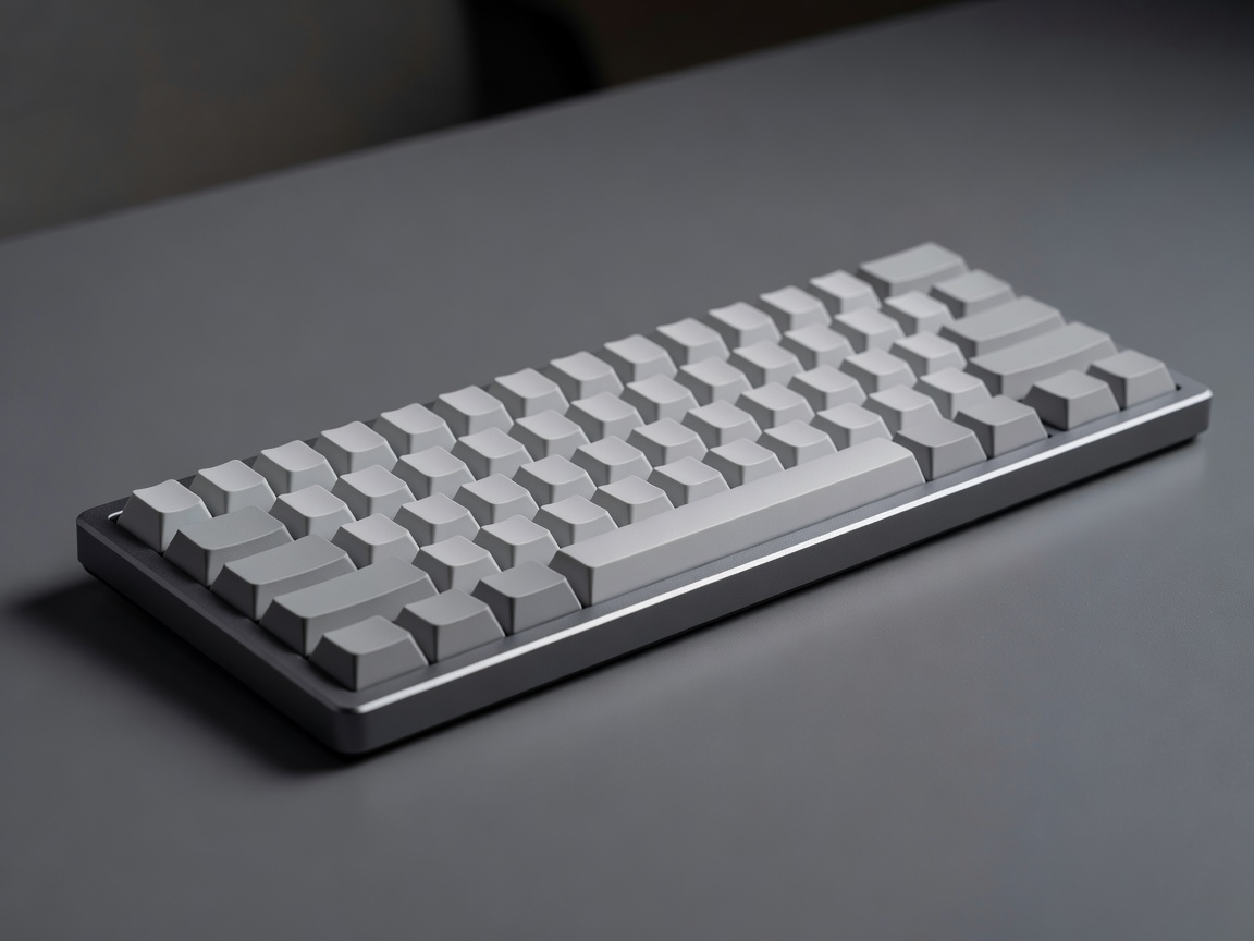 A tenkeyless mechanical keyboard with minimalist keycaps