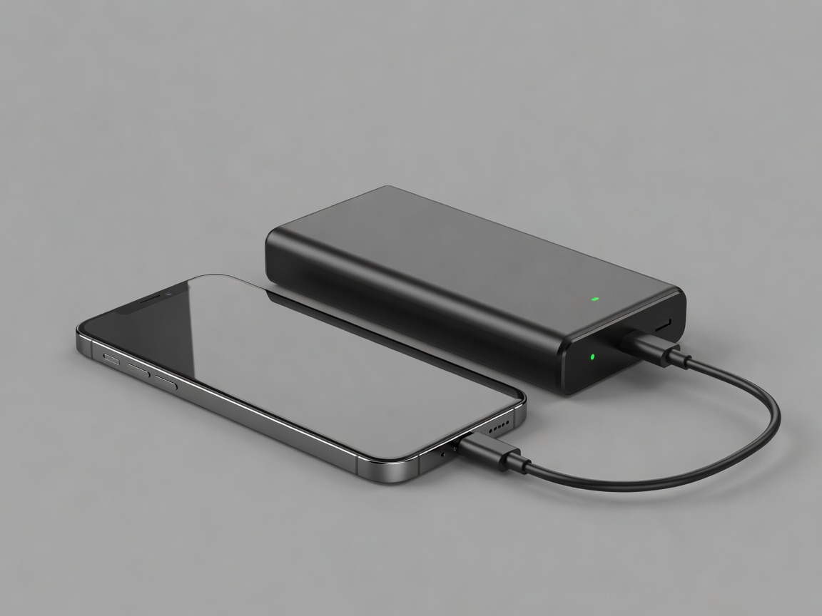 High capacity power bank charging a modern smartphone